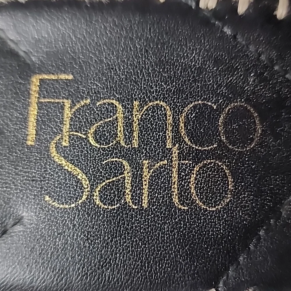 Franco Sarto Black Croc-Embossed Wedges